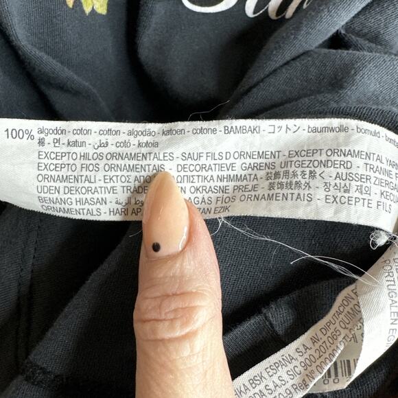 Bershka Florida Cropped Tank Top S Graphic Gray Tie Front Embroidered - Picture 9 of 9